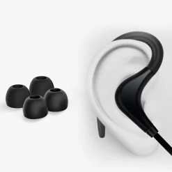 Écouteurs Sport Bluetooth Stéréo - Contours D'oreilles Silicone Ultra Confort + Pochette De Rangement - Noir -Musique recherchée. q10 bk dv2 5