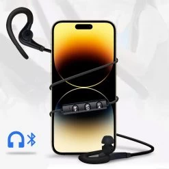 Écouteurs Sport Bluetooth Stéréo - Contours D'oreilles Silicone Ultra Confort + Pochette De Rangement - Noir -Musique recherchée. q10 bk dv2 6