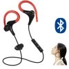Écouteurs Sport Bluetooth Stéréo - Contours D'oreilles Silicone Ultra Confort + Pochette De Rangement - Rouge -Musique recherchée. q10 rd dv2 1