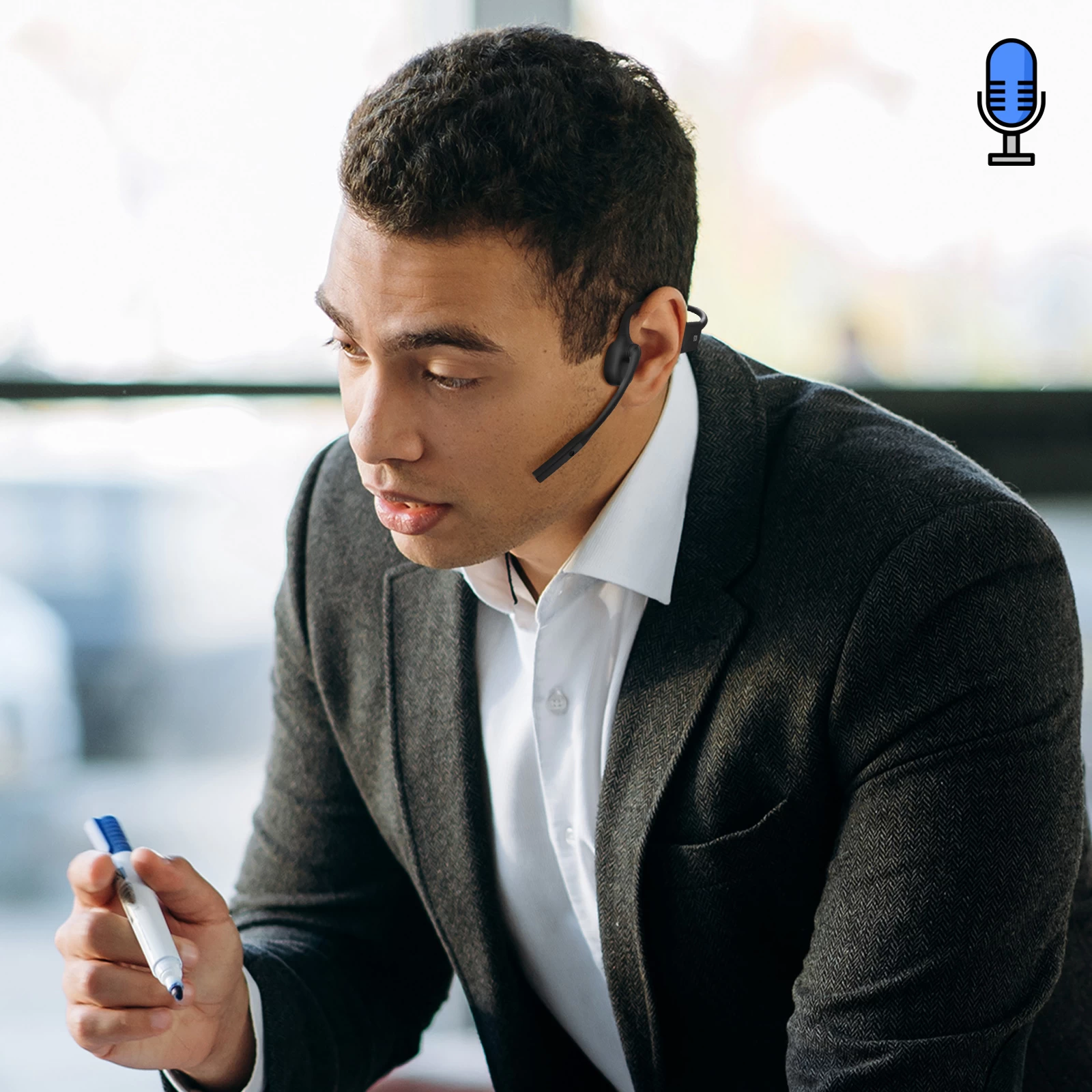 Casque Conduction Osseuse Shokz OpenComm Bluetooth 5.1, Microphone à Perche Titanium, Charge Ultra-Rapide - Noir 8 Casque Conduction Osseuse Shokz OpenComm Bluetooth 5.1, Microphone à Perche Titanium, Charge Ultra-Rapide - Noir – Image 6