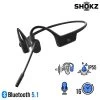 Casque Conduction Osseuse Shokz OpenComm Bluetooth 5.1, Microphone à Perche Titanium, Charge Ultra-Rapide - Noir -Musique recherchée. skz com bk r