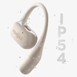 Écouteurs Sport Sans Fil Shokz OpenFit, Bluetooth 5.2 - Beige -Musique recherchée. skz fit bg 4