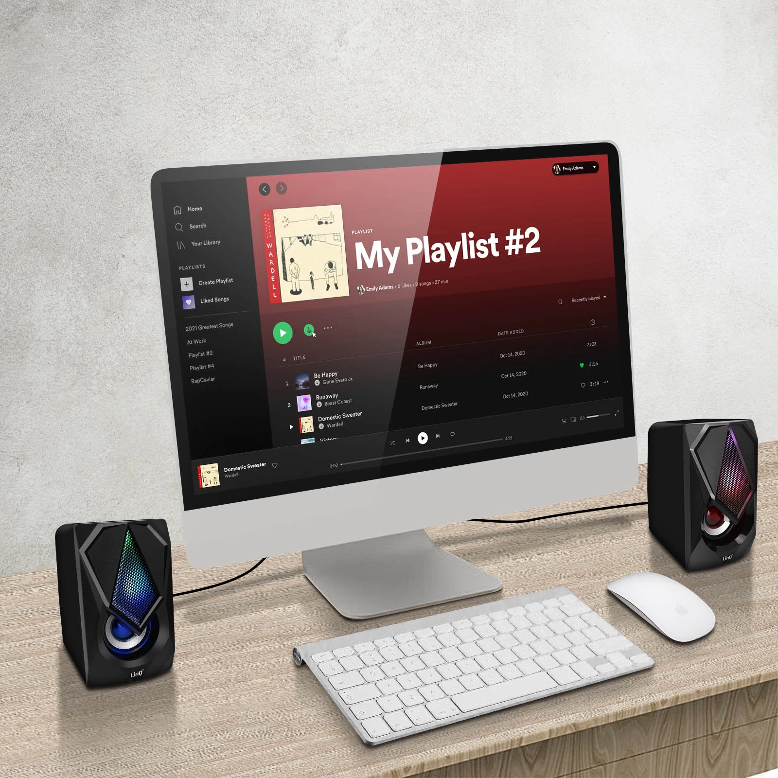 Enceinte PC Gaming RGB Filaire, Haut-Parleur 2.0, LinQ A4000 - Noir 3 Enceinte PC Gaming RGB Filaire, Haut-Parleur 2.0, LinQ A4000 - Noir – Image 2