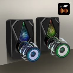 Enceinte PC Gaming RGB Filaire, Haut-Parleur 2.0, LinQ A4000 - Noir 12 Enceinte PC Gaming RGB Filaire, Haut-Parleur 2.0, LinQ A4000 - Noir -Musique recherchée. spc linq a4000 3