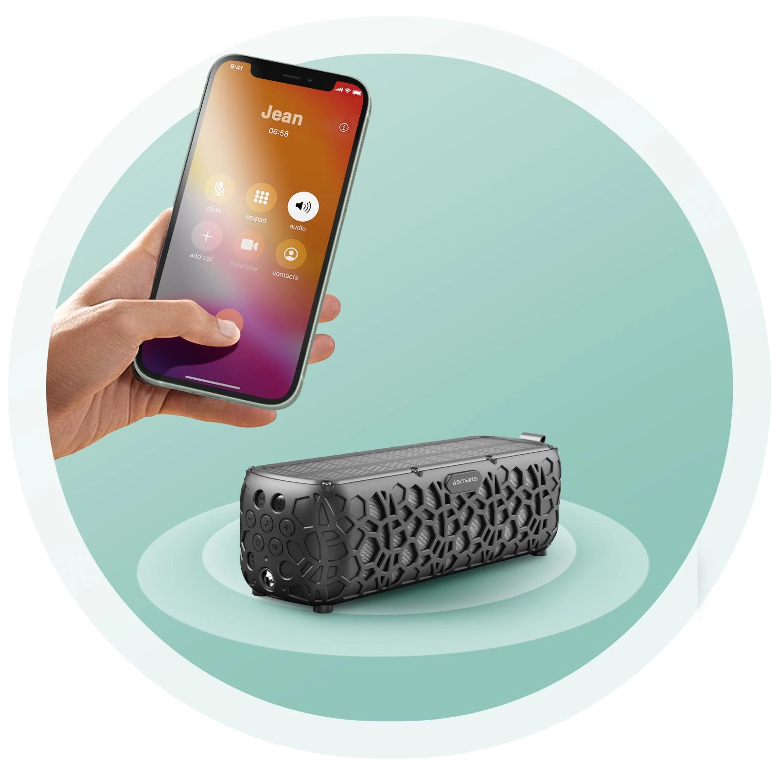Enceinte Bluetooth Etanche Solaire - Endless Summer By 4Smarts, Son Puissant, Norme IPX6 Et Lumière LED 8 Enceinte Bluetooth Etanche Solaire - Endless Summer By 4Smarts, Son Puissant, Norme IPX6 Et Lumière LED – Image 6