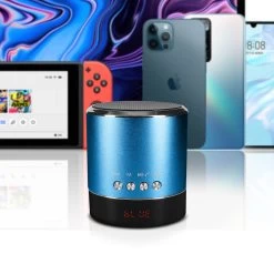 Mini Enceinte Bluetooth Venus Avec Bass Puissante, Métallisé - Bleu -Musique recherchée. spik a38s bl 10