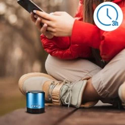 Mini Enceinte Bluetooth Venus Avec Bass Puissante, Métallisé - Bleu -Musique recherchée. spik a38s bl 11