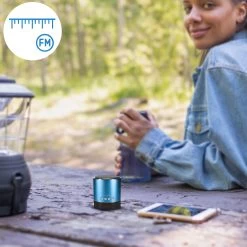 Mini Enceinte Bluetooth Venus Avec Bass Puissante, Métallisé - Bleu -Musique recherchée. spik a38s bl 4