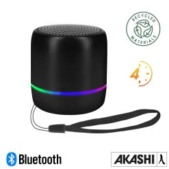 Mini Enceinte Bluetooth, Son Extra-Bass 5W Et LED Multicolore, Akashi - Noir