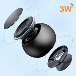 Mini Enceinte Sans Fil En Aluminium, Son De Qualité 3W, Ultra-Compacte Avec Dragonne - Noir -Musique recherchée. spik alu bk 3