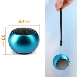 Mini Enceinte Sans Fil En Aluminium, Son De Qualité 3W, Ultra-Compacte Avec Dragonne - Bleu -Musique recherchée. spik alu bl 10