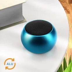 Mini Enceinte Sans Fil En Aluminium, Son De Qualité 3W, Ultra-Compacte Avec Dragonne - Bleu -Musique recherchée. spik alu bl 4