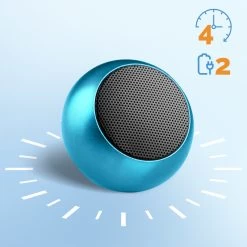 Mini Enceinte Sans Fil En Aluminium, Son De Qualité 3W, Ultra-Compacte Avec Dragonne - Bleu -Musique recherchée. spik alu bl 6