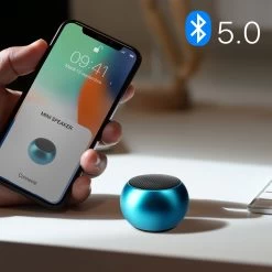 Mini Enceinte Sans Fil En Aluminium, Son De Qualité 3W, Ultra-Compacte Avec Dragonne - Bleu -Musique recherchée. spik alu bl 9