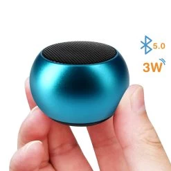 Mini Enceinte Sans Fil En Aluminium, Son De Qualité 3W, Ultra-Compacte Avec Dragonne - Bleu