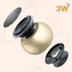 Mini Enceinte Sans Fil En Aluminium, Son De Qualité 3W, Ultra-Compacte Avec Dragonne - Doré -Musique recherchée. spik alu gd 3