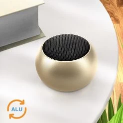 Mini Enceinte Sans Fil En Aluminium, Son De Qualité 3W, Ultra-Compacte Avec Dragonne - Doré -Musique recherchée. spik alu gd 4
