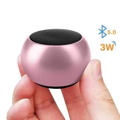 Mini Enceinte Sans Fil En Aluminium, Son De Qualité 3W, Ultra-Compacte Avec Dragonne - Rose