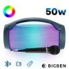 Enceinte Bluetooth Avec Microphone Filaire, Puissance 50W Et Effets Lumineux, Bigben Party BT Lite - Bleu -Musique recherchée. spik big bl r