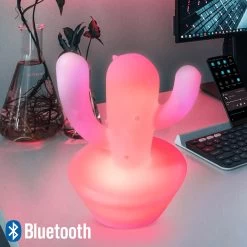 Enceinte Bluetooth Lumineuse Cactus 15W, Intensité Réglable Et Autonomie 8h, Bigben -Musique recherchée. spik big cactus 8