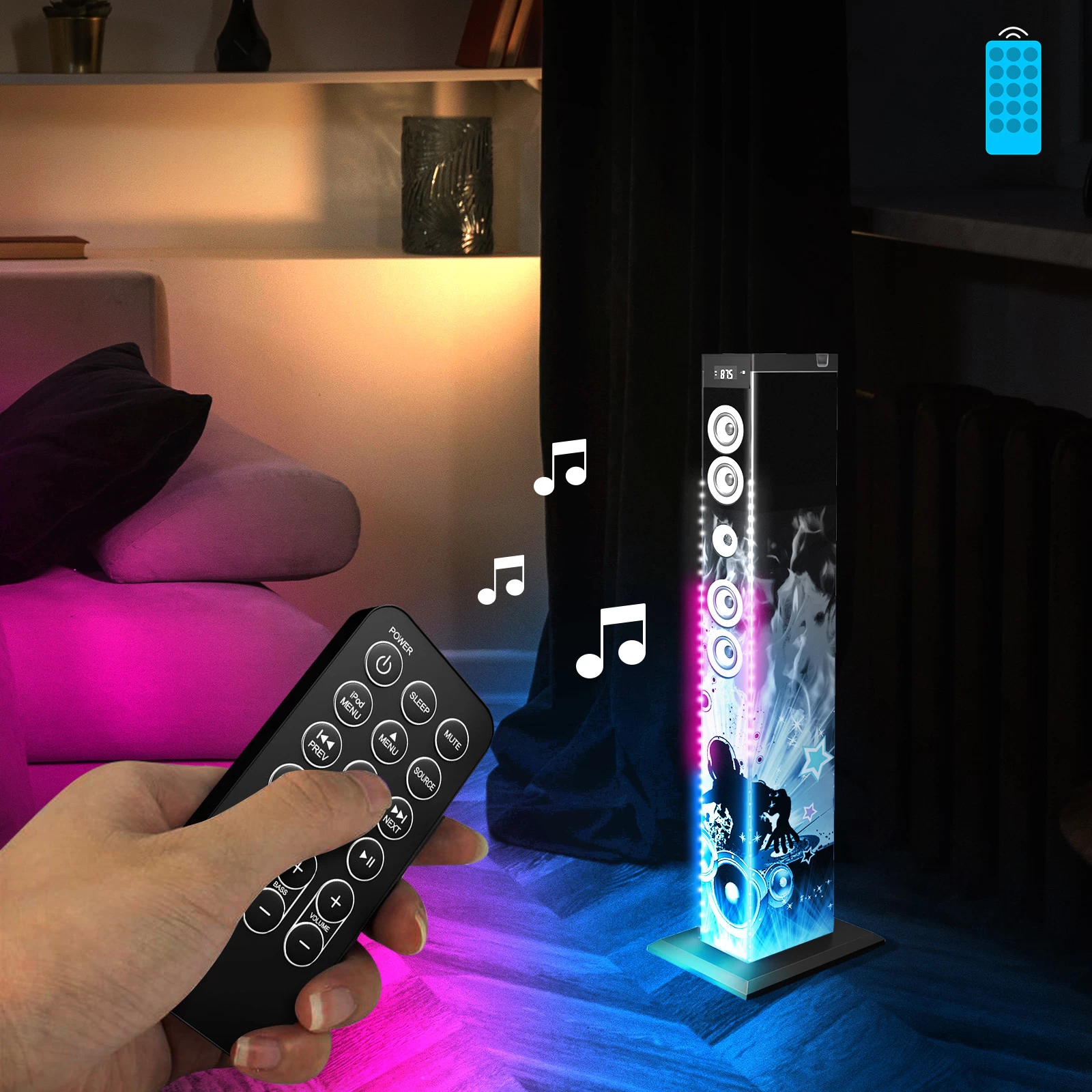 Enceinte Bluetooth Lumineuse Bigben 60W - Tour Multimédia DJ Light 8 Enceinte Bluetooth Lumineuse Bigben 60W - Tour Multimédia DJ Light – Image 6