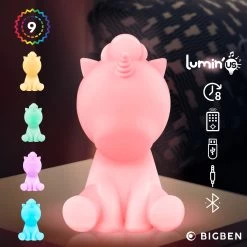 Enceinte Bluetooth Lumineuse Licorne 15W, Intensité Réglable Et Autonomie 8h, Bigben