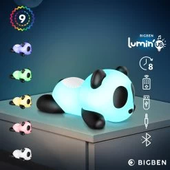 Enceinte Bluetooth Lumineuse Panda 15W, Intensité Réglable, Bigben Lumin'Us