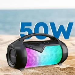 Enceinte Bluetooth Lumineuse, Puissance 50W Et Étanche IP54, Bigben Party BT Lite - Noir -Musique recherchée. spik big partylte 7