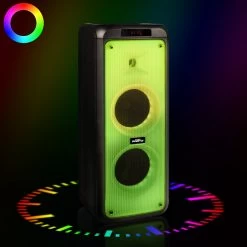 Enceinte Bluetooth Lumineuse 600W Avec 2x Microphones Et Télécommande, Fonction Enregistrement, Bigben -Musique recherchée. spik big partyxl 10