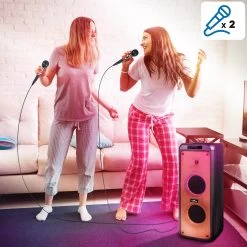 Enceinte Bluetooth Lumineuse 600W Avec 2x Microphones Et Télécommande, Fonction Enregistrement, Bigben -Musique recherchée. spik big partyxl 4