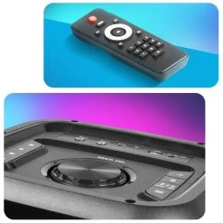 Enceinte Bluetooth Lumineuse 600W Avec 2x Microphones Et Télécommande, Fonction Enregistrement, Bigben -Musique recherchée. spik big partyxl 6