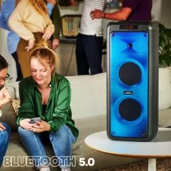Enceinte Bluetooth Lumineuse 600W Avec 2x Microphones Et Télécommande, Fonction Enregistrement, Bigben -Musique recherchée. spik big partyxl 9