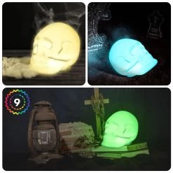 Enceinte Bluetooth Lumineuse Crâne 15W, Intensité Réglable Et Autonomie 8h, Bigben -Musique recherchée. spik big skull 5 3