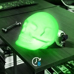 Enceinte Bluetooth Lumineuse Crâne 15W, Intensité Réglable Et Autonomie 8h, Bigben -Musique recherchée. spik big skull 6 2