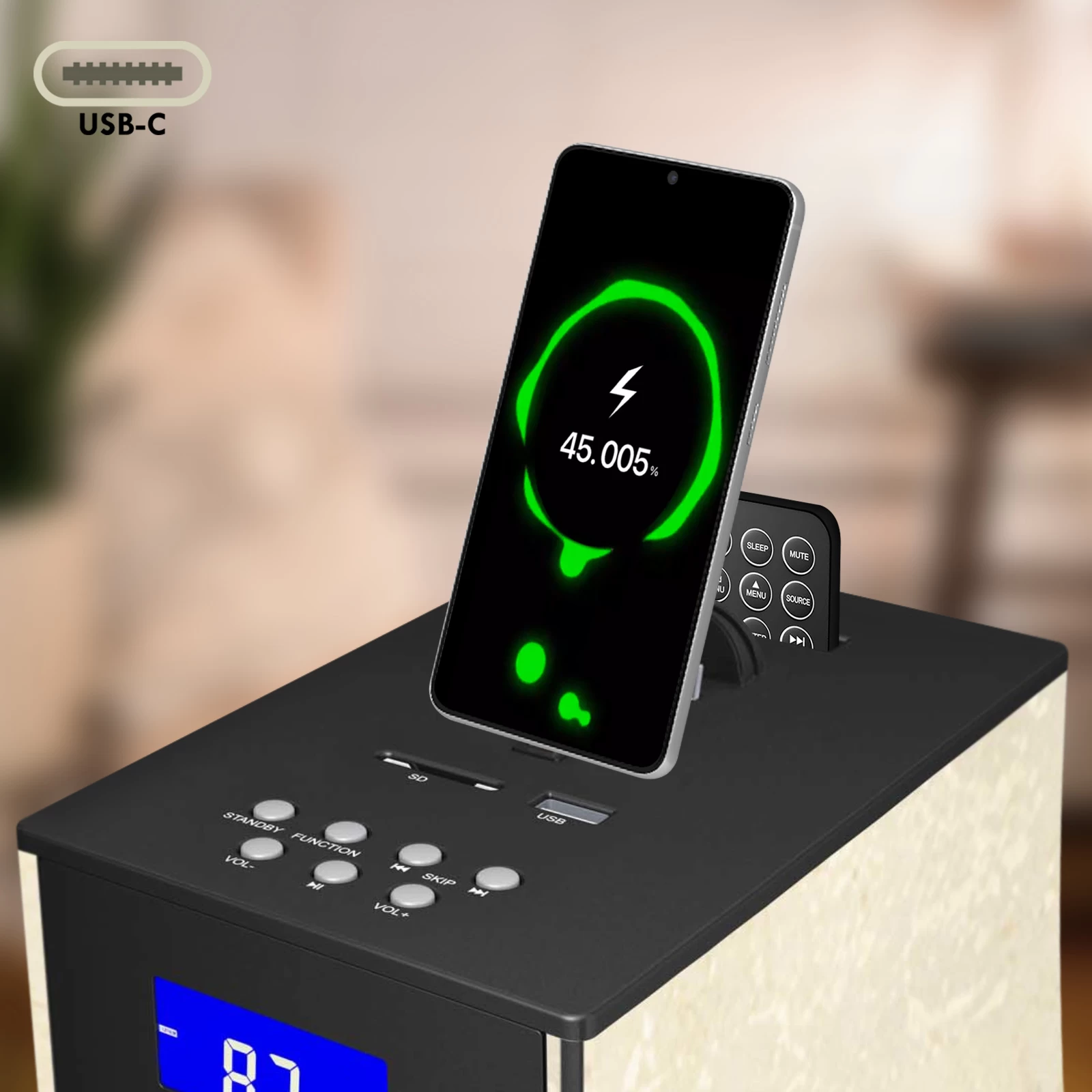 Enceinte Bluetooth Paris 60W, Station D'accueil USB-C - Tour Multimédia Bigben 7 Enceinte Bluetooth Paris 60W, Station D'accueil USB-C - Tour Multimédia Bigben – Image 5