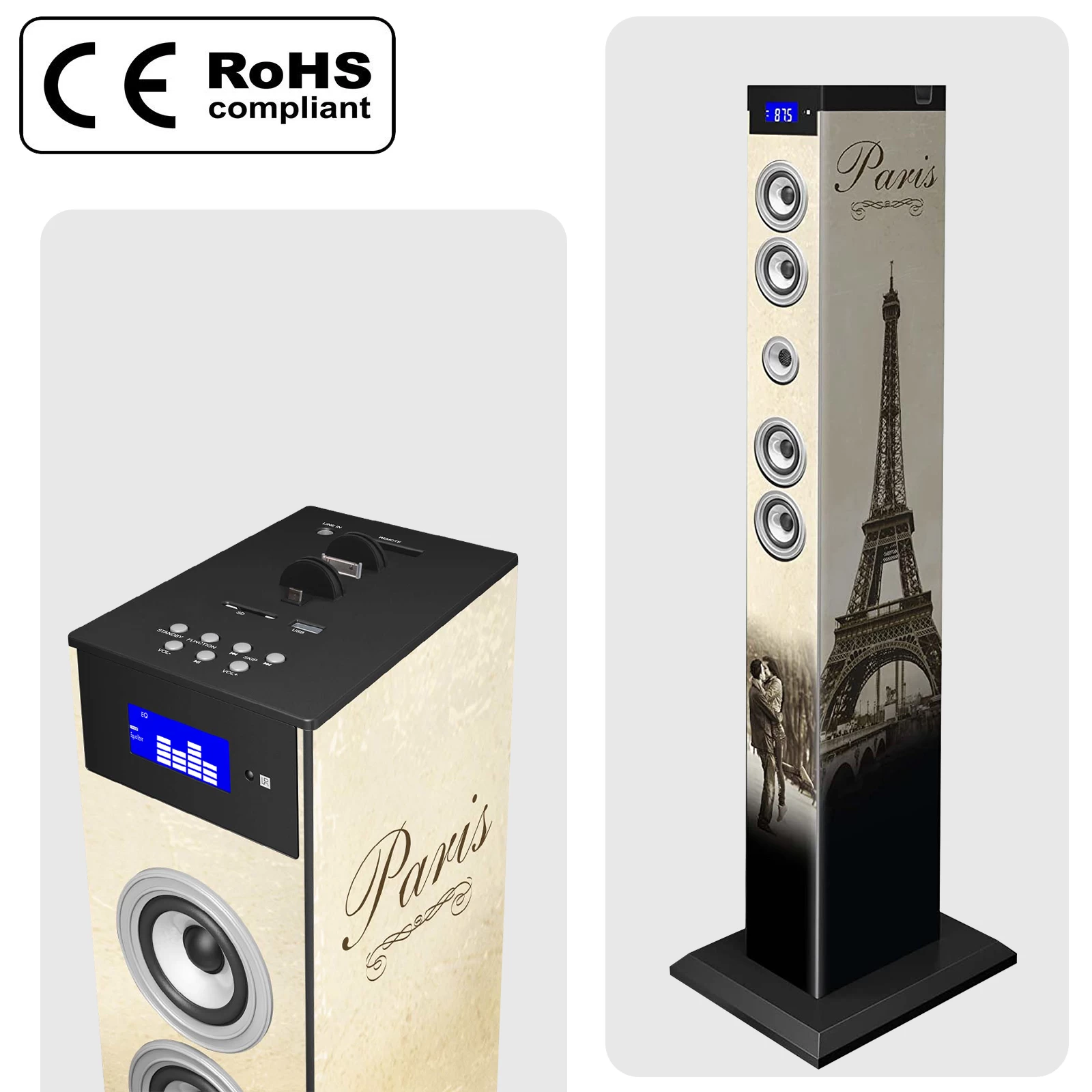 Enceinte Bluetooth Paris 60W, Station D'accueil USB-C - Tour Multimédia Bigben 11 Enceinte Bluetooth Paris 60W, Station D'accueil USB-C - Tour Multimédia Bigben – Image 9