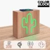 Color Block Enceinte Lumineuse Multifonction Colorblock, Haut-Parleurs Bluetooth, Charge Induction - Néon Cactus