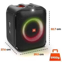 Enceinte Bluetooth JBL PartyBox Encore Essential, Son Cristallin Avec Autonomie 6 Heures, Entrée Micro - Noir -Musique recherchée. spik jbl boxadus 10