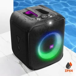 Enceinte Bluetooth JBL PartyBox Encore Essential, Son Cristallin Avec Autonomie 6 Heures, Entrée Micro - Noir -Musique recherchée. spik jbl boxadus 5