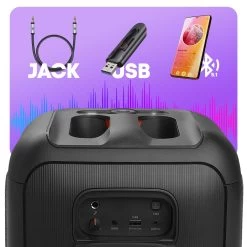 Enceinte Bluetooth JBL PartyBox Encore Essential, Son Cristallin Avec Autonomie 6 Heures, Entrée Micro - Noir -Musique recherchée. spik jbl boxadus 9