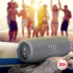 Enceinte Bluetooth JBL Charge 5, Étanche IP67 + Powerbank Intégré - Autonomie 20H - Gris -Musique recherchée. spik jbl charge5 gy 9