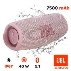 Enceinte Bluetooth JBL Charge 5, Étanche IP67 + Powerbank Intégré - Autonomie 20H - Rose