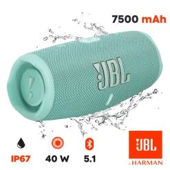 Enceinte Bluetooth JBL Charge 5, Étanche IP67 + Powerbank Intégré - Autonomie 20H - Turquoise