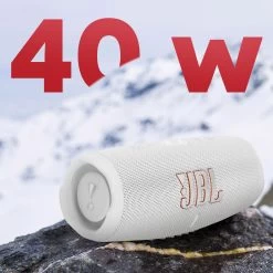 Enceinte Bluetooth JBL Charge 5, Étanche IP67 + Powerbank Intégré - Autonomie 20H - Blanc -Musique recherchée. spik jbl charge5 wh 5