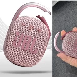 Enceinte Bluetooth JBL Clip 4, Étanche IP67 Et Portable Avec Mousqueton - Autonomie 10H - Rose -Musique recherchée. spik jbl clip4 pk 3