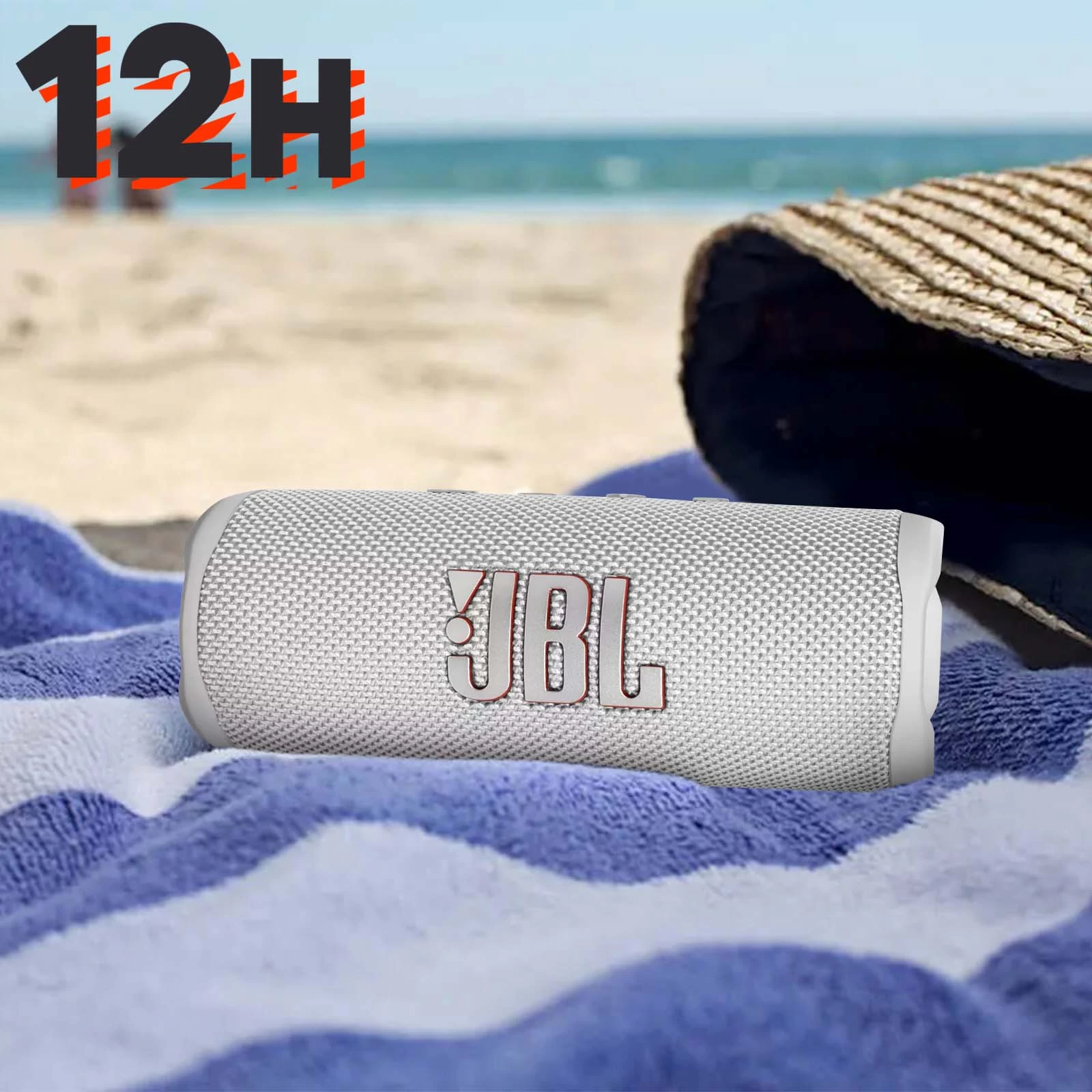 Enceinte Sans-fil JBL Flip 6, Son Harman Ultra-puissant, Étanche IP67 - Autonomie 12H - Blanc 7 Enceinte Sans-fil JBL Flip 6, Son Harman Ultra-puissant, Étanche IP67 - Autonomie 12H - Blanc – Image 5