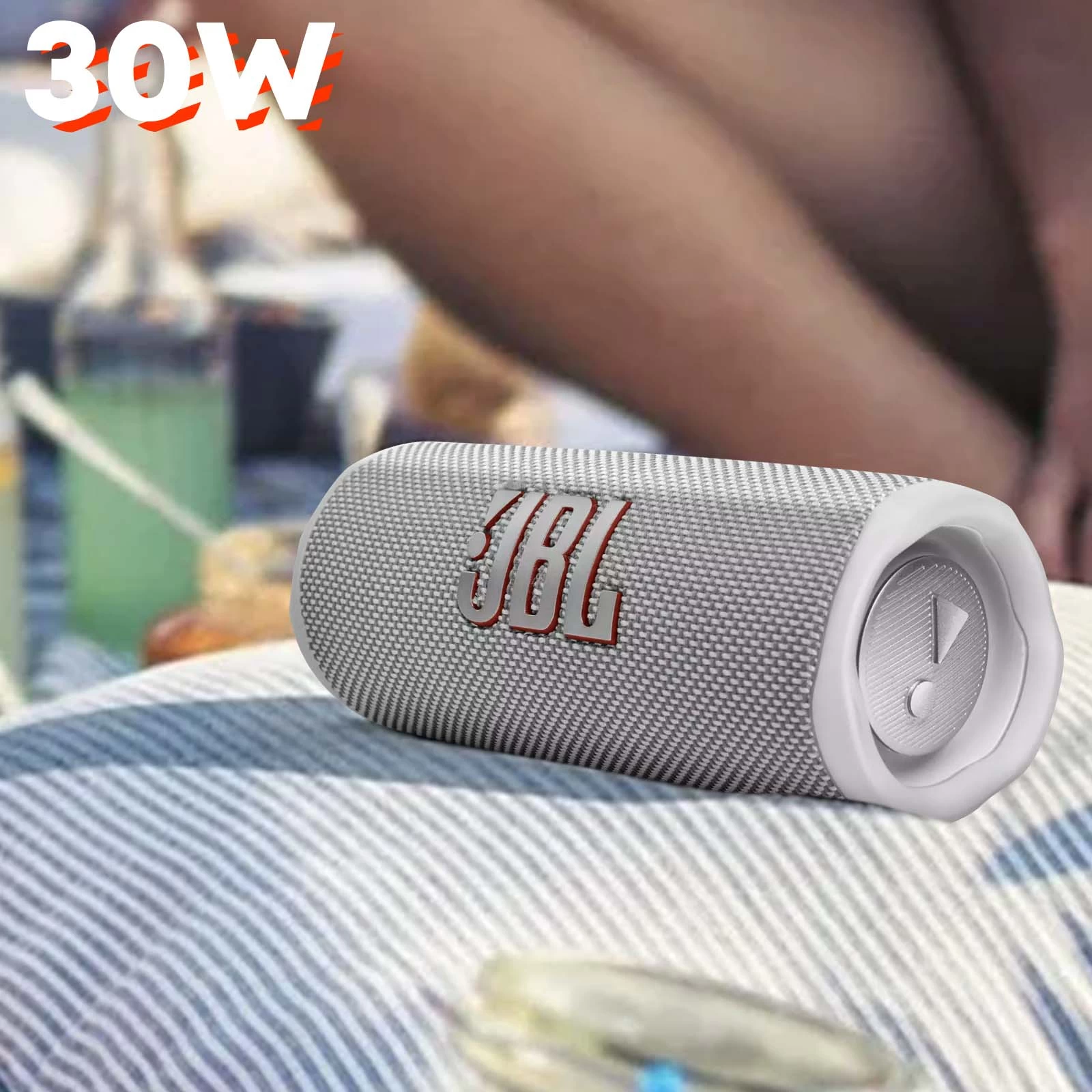 Enceinte Sans-fil JBL Flip 6, Son Harman Ultra-puissant, Étanche IP67 - Autonomie 12H - Blanc 9 Enceinte Sans-fil JBL Flip 6, Son Harman Ultra-puissant, Étanche IP67 - Autonomie 12H - Blanc – Image 7