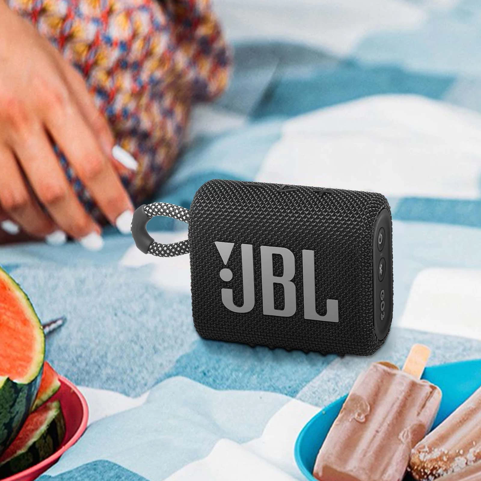 Enceinte Bluetooth JBL Go 3, Étanche IP67 Ultra-compact Avec Son Puissant - Autonomie 5H - Noir 8 Enceinte Bluetooth JBL Go 3, Étanche IP67 Ultra-compact Avec Son Puissant - Autonomie 5H - Noir – Image 6