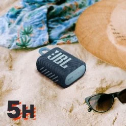Enceinte Bluetooth JBL Go 3, Étanche IP67 Ultra-compact Avec Son Puissant - Autonomie 5H - Bleu -Musique recherchée. spik jbl go3 bl 4