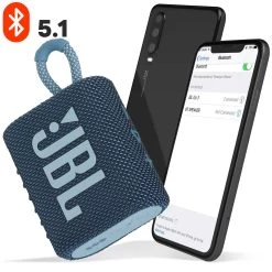Enceinte Bluetooth JBL Go 3, Étanche IP67 Ultra-compact Avec Son Puissant - Autonomie 5H - Bleu -Musique recherchée. spik jbl go3 bl 7